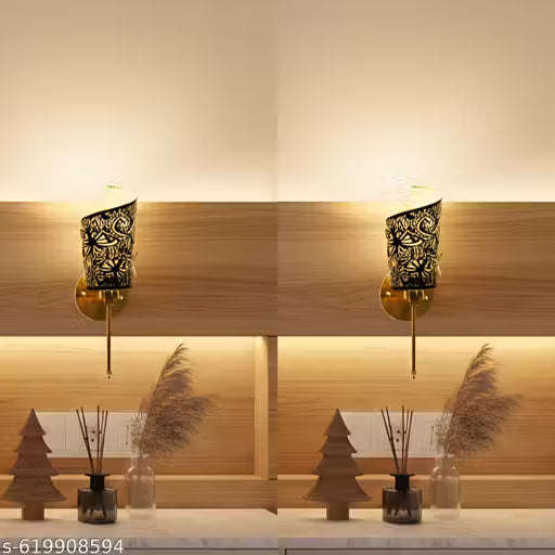 Combo Black & Golden Decorative Butterfly Wall Sconce Light -Metal Wall Lamp with Butterfly Cut-Out Design for Living Room, Bedroom, Home Decor - E27 Base Indoor Wall Lighting Fixture (Bulb Included)