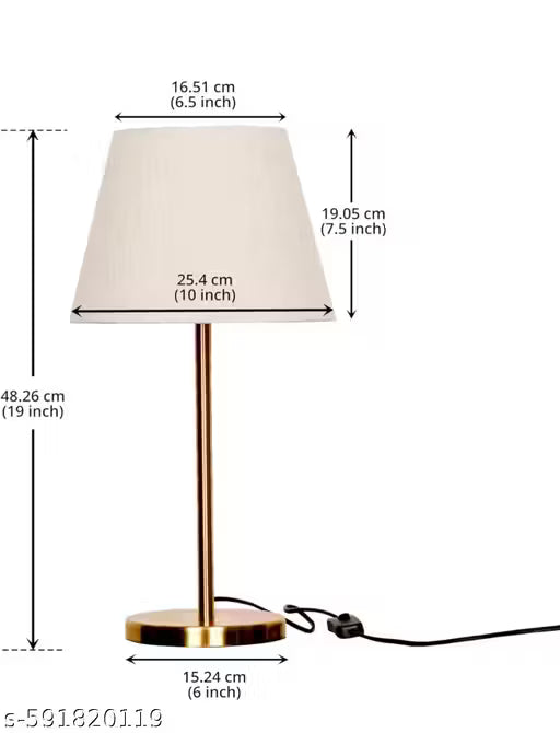 Premium Golden Table Lamp with Fabric Shade