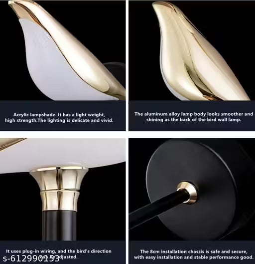 Style Art Magpie Bird Bedroom Bedside Led Wall Lamp Creative Parlor Background Wall Decoration Wall Sconce Lighting