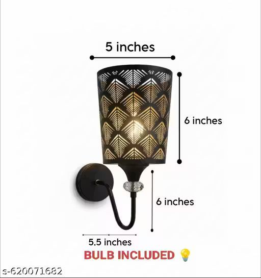 Combo Black & Golden Decorative Wall Lamp -Metal Wall Lamp for Living Room, Bedroom, Home Decor - E27 Base Indoor Wall Lighting Fixture (Bulb Included)