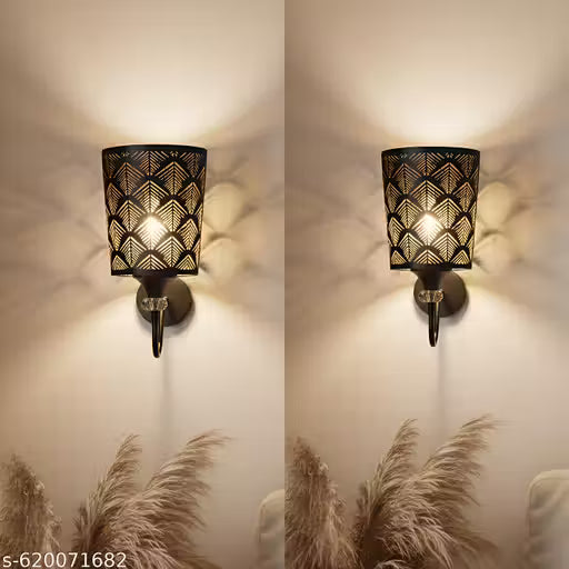Combo Black & Golden Decorative Wall Lamp -Metal Wall Lamp for Living Room, Bedroom, Home Decor - E27 Base Indoor Wall Lighting Fixture (Bulb Included)