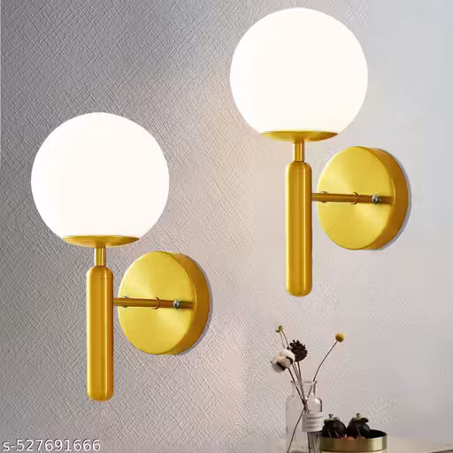 Modern Indoor Wall Light Glass frosted Ball With Metal Wall Lamps Suitable For Bedroom Bedside Living Room Home Decor Indoor Lighting For Hotel Bathroom Home Decor Fixture Corridor Wall Lamp 2 Pack