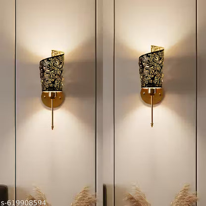 Combo Black & Golden Decorative Butterfly Wall Sconce Light -Metal Wall Lamp with Butterfly Cut-Out Design for Living Room, Bedroom, Home Decor - E27 Base Indoor Wall Lighting Fixture (Bulb Included)