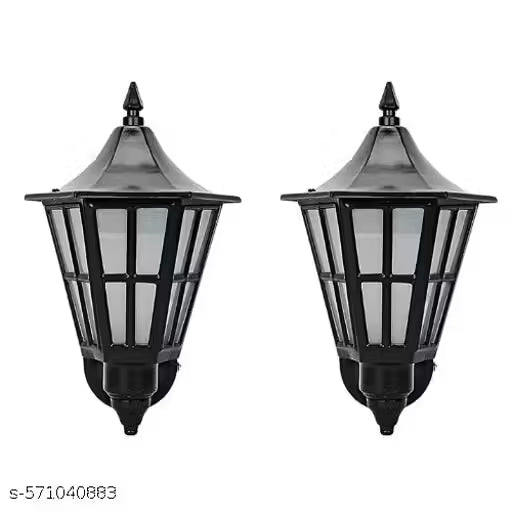Antique Look Metallic Black Color Hurricane Wall Light Lamp Outdoor and Indoor for Home and Garden (Bulb Not Include, Pack of 2)