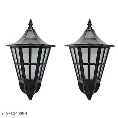 Antique Look Metallic Black Color Hurricane Wall Light Lamp Outdoor and Indoor for Home and Garden (Bulb Not Include, Pack of 2)