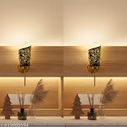 Combo Black & Golden Decorative Butterfly Wall Sconce Light -Metal Wall Lamp with Butterfly Cut-Out Design for Living Room, Bedroom, Home Decor - E27 Base Indoor Wall Lighting Fixture (Bulb Included)