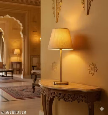 Premium Golden Table Lamp with Fabric Shade