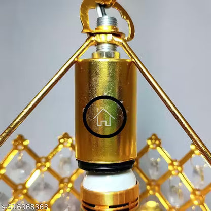 Crystal 40 watt Decorative Pendant Crystal Chandelier | Chandelier for Home| Chandelier for Restaurant | Jhoomar for Hotel | Light Fixture Chandelier (Gold Indian, 160MM)