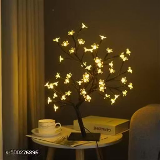 Silicone Flower LED Cherry Twig Tree Lights Light Up Blossom Christmas Tree Table Lamp Decoration